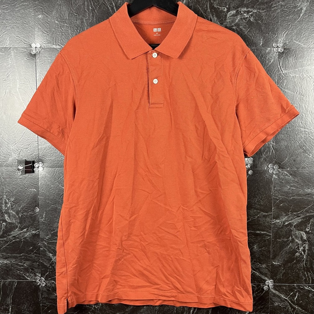 Uniqlo Men's Orange Polo Shirt Fits Large